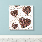 "Ik hou van koffie!" Canvas Afdruk (Insitu (Houten vloer))