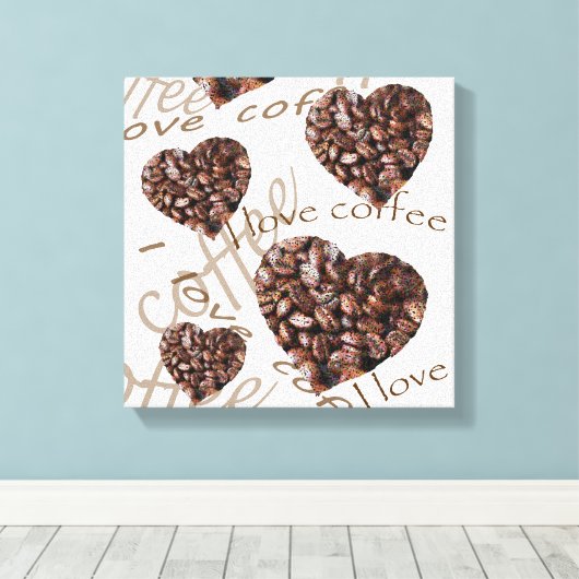 "Ik hou van koffie!" Canvas Afdruk (Insitu (Houten vloer))