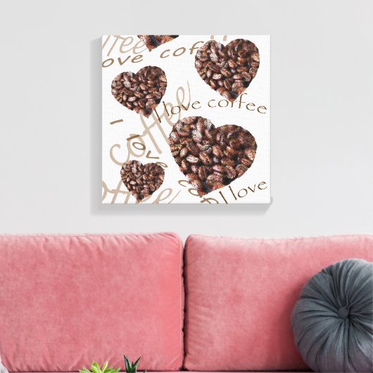 "Ik hou van koffie!" Canvas Afdruk (Insitu (Woonkamer))