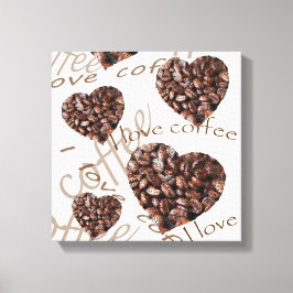 "Ik hou van koffie!" Canvas Afdruk
