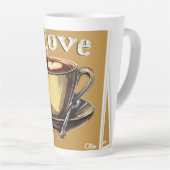 Ik hou van koffie digitale kunst latte mok (Rechterhoek)