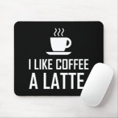 Ik hou van koffie een latte grappny muismat (Met muis)