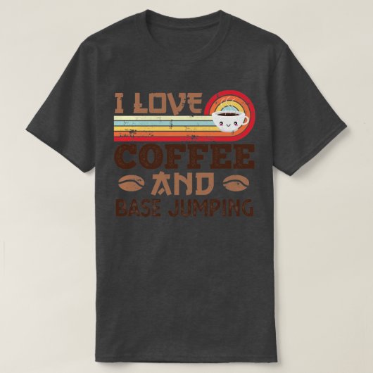 Ik hou van Koffie en Basisspringen Retro Sunset Gi T-shirt (Design voorkant)