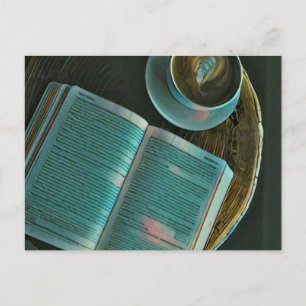 Ik hou van koffie en boeken briefkaart
