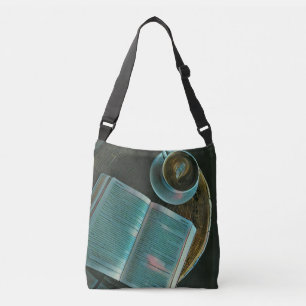 Ik hou van koffie en boeken crossbody tas