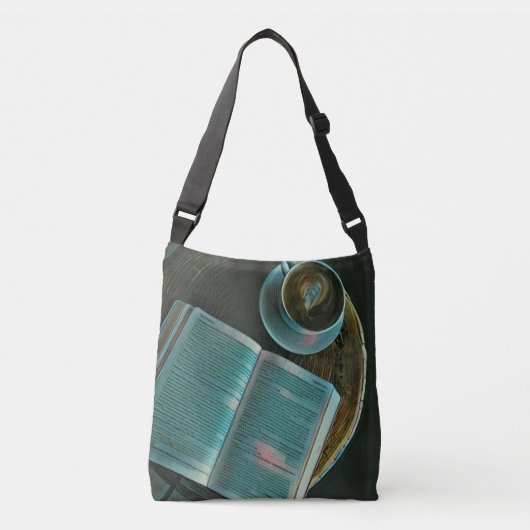 Ik hou van koffie en boeken crossbody tas (Voorkant)