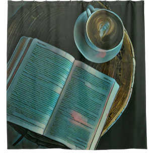 Ik hou van koffie en boeken douchegordijn