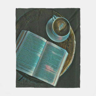 Ik hou van koffie en boeken fleece deken