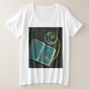 Ik hou van koffie en boeken grote maat t-shirt