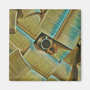 Ik hou van koffie en boeken magneet