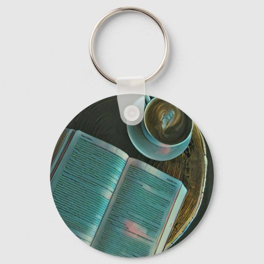 Ik hou van koffie en boeken sleutelhanger (Voorkant)