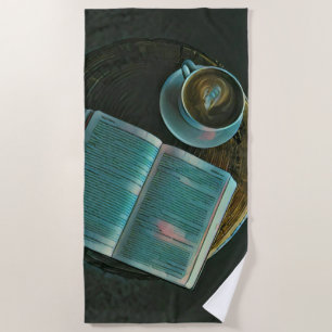 Ik hou van koffie en boeken strandlaken