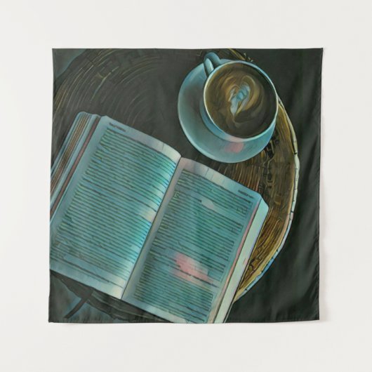 Ik hou van koffie en boeken wandkleed (Voorkant)