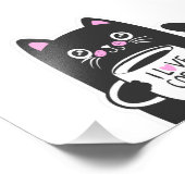 Ik hou van koffie en katten - Kies achtergrondkleu Foto Afdruk (Hoek)