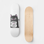 Ik hou van koffie en katten - Kies achtergrondkleu Persoonlijk Skateboard (Voorkant)
