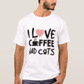 Ik hou van koffie en katten t-shirt (Voorkant)
