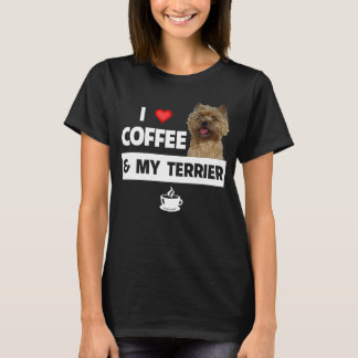 Ik hou van koffie en mijn Caïro Terrier Dog mam Pa T-shirt