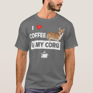 Ik hou van koffie en mijn Corgi Moeder Vader Huisd T-shirt