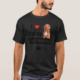 Ik hou van koffie en mijn gouden hond van mam pap t-shirt