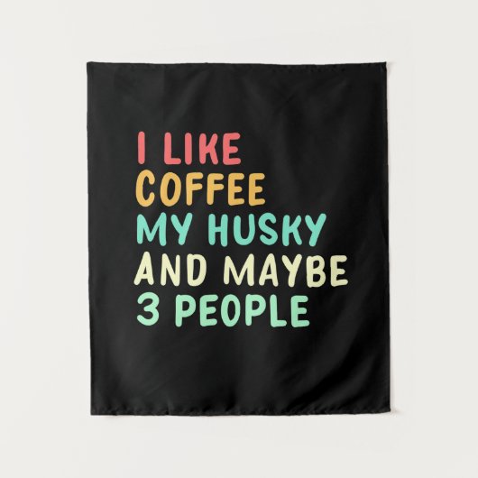Ik Hou Van Koffie En Mijn Husky Wandkleed (Voorkant)