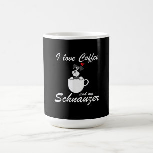 ik hou van koffie en mijn schnauzer hondenliefhebb koffiemok