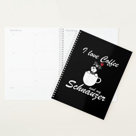 Ik hou van koffie en mijn Schnauzer Hondenliefhebb Planner (Display)