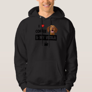 Ik hou van koffie en mijn Vizsla mam pap dierenred Hoodie
