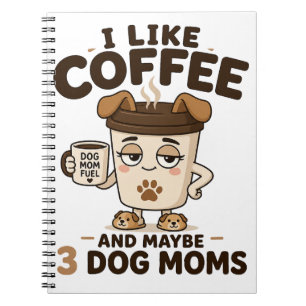 Ik Hou Van Koffie En Misschien 3 Hondenmoeders Gra Notitieboek