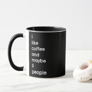 Ik hou van koffie en misschien 3 mensen zwarte kal mok