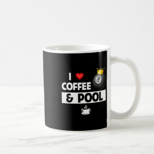 Ik hou van koffie en poolstick 8 Ball Pocket Billi Koffiemok