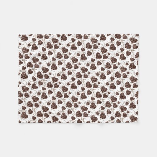 Ik hou van koffie! fleece deken (Voorkant (Horizontaal))