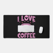 Ik hou van koffie - Funny Coffee Drinker Cafeïne A Bureaumat (Keyboard & Muis)