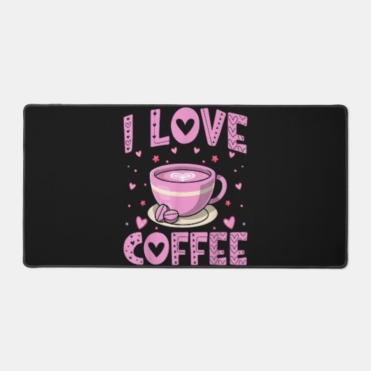 Ik hou van koffie - Funny Coffee Drinker Cafeïne A Bureaumat (Voorkant)