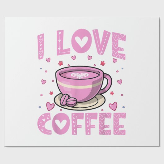 Ik hou van koffie - Funny Coffee Drinker Cafeïne A Cadeaupapier (Vlak)