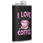 Ik hou van koffie - Funny Coffee Drinker Cafeïne A Heupfles (Rechts)