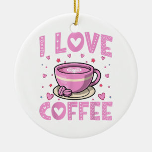 Ik hou van koffie - Funny Coffee Drinker Cafeïne A Keramisch Ornament