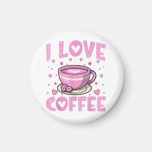 Ik hou van koffie - Funny Coffee Drinker Cafeïne A Magneet