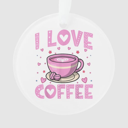 Ik hou van koffie - Funny Coffee Drinker Cafeïne A Ornament (voorkant)