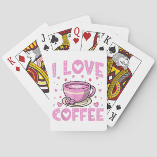 Ik hou van koffie - Funny Coffee Drinker Cafeïne A Pokerkaarten