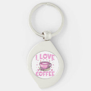 Ik hou van koffie - Funny Coffee Drinker Cafeïne A Sleutelhanger