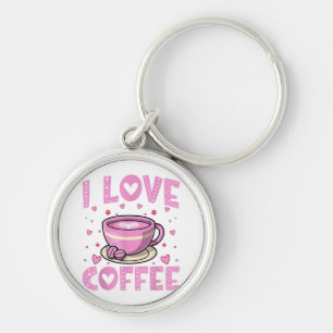 Ik hou van koffie - Funny Coffee Drinker Cafeïne A Sleutelhanger