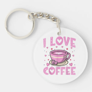Ik hou van koffie - Funny Coffee Drinker Cafeïne A Sleutelhanger