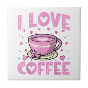 Ik hou van koffie - Funny Coffee Drinker Cafeïne A Tegeltje