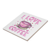 Ik hou van koffie - Funny Coffee Drinker Cafeïne A Tegeltje (Zijkant)