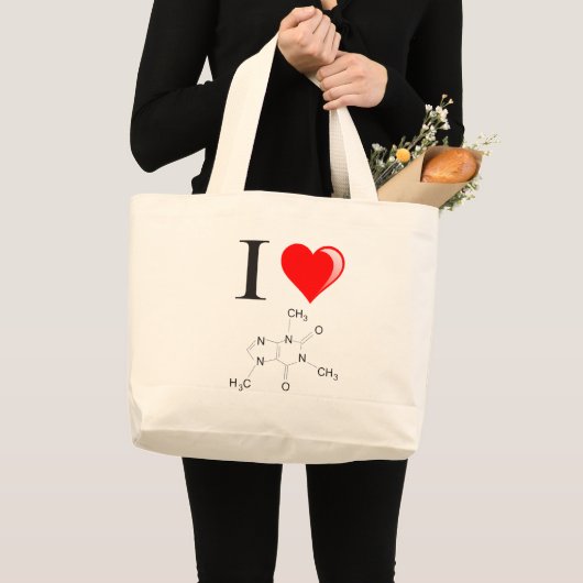 Ik hou van koffie grote tote bag (Voorkant (product))