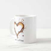 Ik hou van koffie, Heart Coffee Splash Design, Gra Koffiemok (Voorkant links)