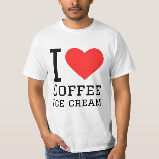 Ik hou van koffie-ijs t-shirt (Voorkant)