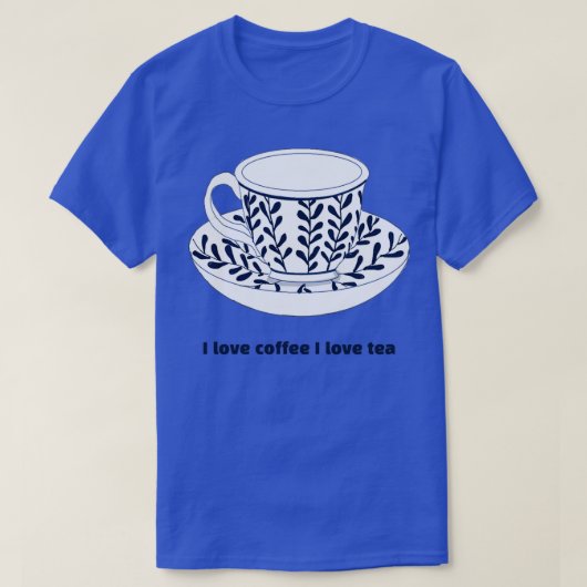 Ik hou van koffie Ik hou van thee 1 T-shirt (Design voorkant)