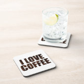 Ik hou van koffie in gebrande koffiebonen letterty drankjes onderzetter (Rechterzijde)