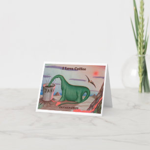 IK HOU VAN KOFFIE JAVASAURUS WENSKAART BEDANKKAART